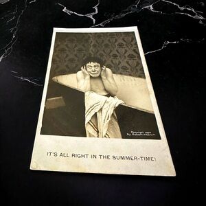 Vtg 1908 Postcard Wacky Bathtub Scene Its All Right in Summer-Time Robert McCrum